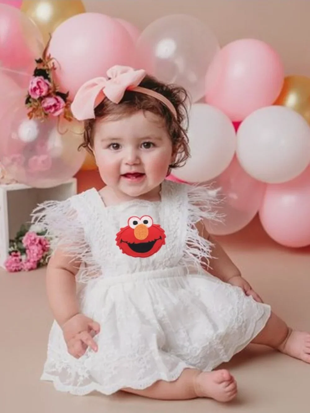 Elmo Dress Lace Birthday Outfit Elmo Clothes Sesame Street Dress romper